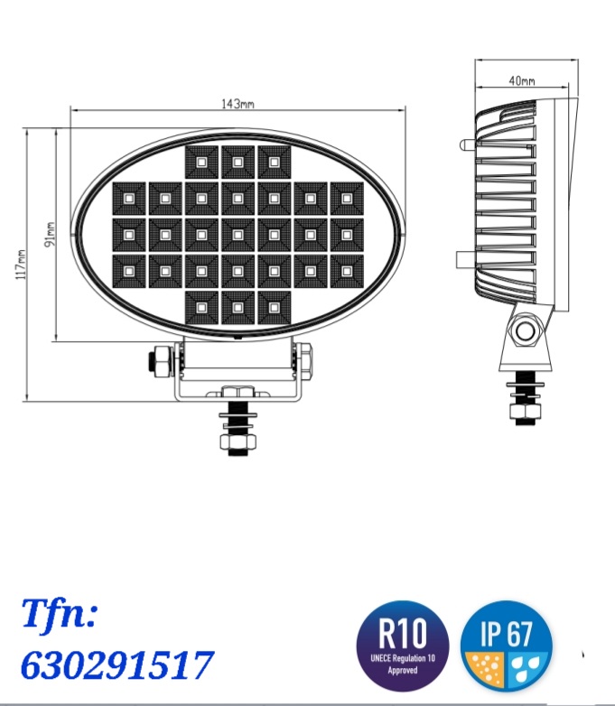 Luz/Foco de Trabajo Led con Interruptor