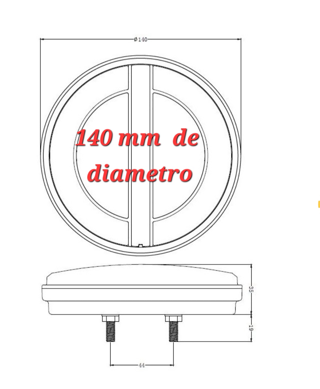 Piloto trasero LED redondo