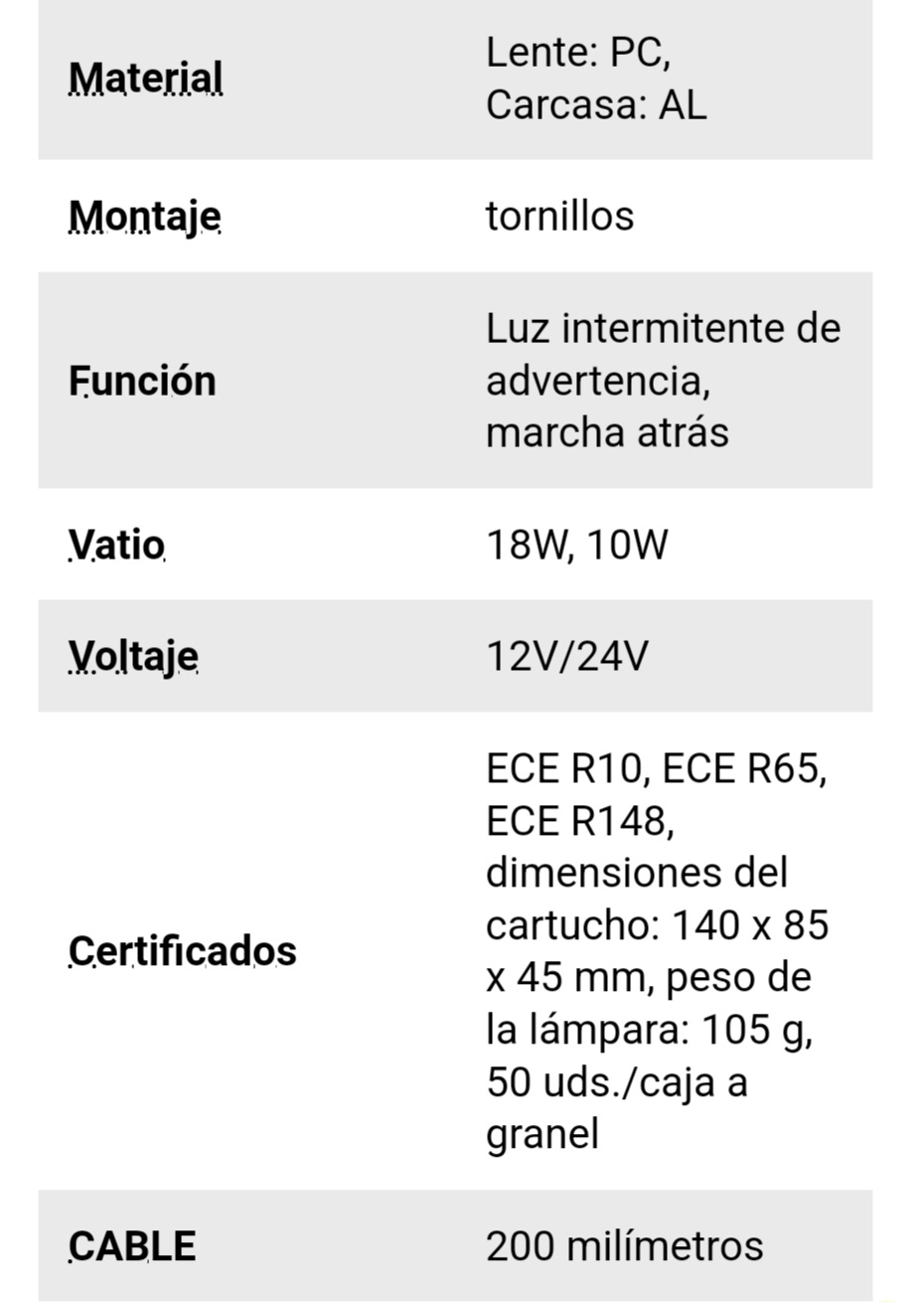 Luz Estroboscopica + Luz de Posicion blanca