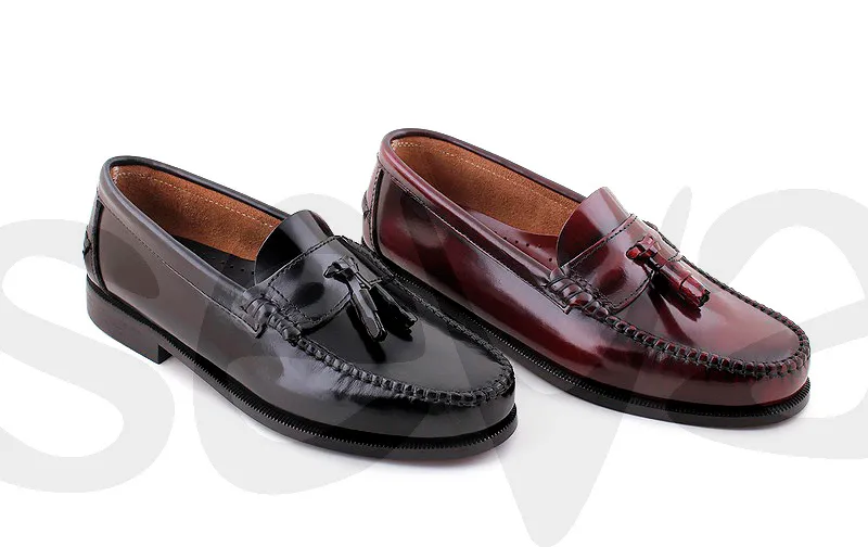 ZAPATO CASTELLANO CON BORLAS MOCASÍN CABALLERO en piel SUELA