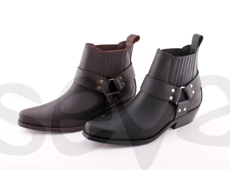 Botas media caña o botin cowboy hombre en piel 4709