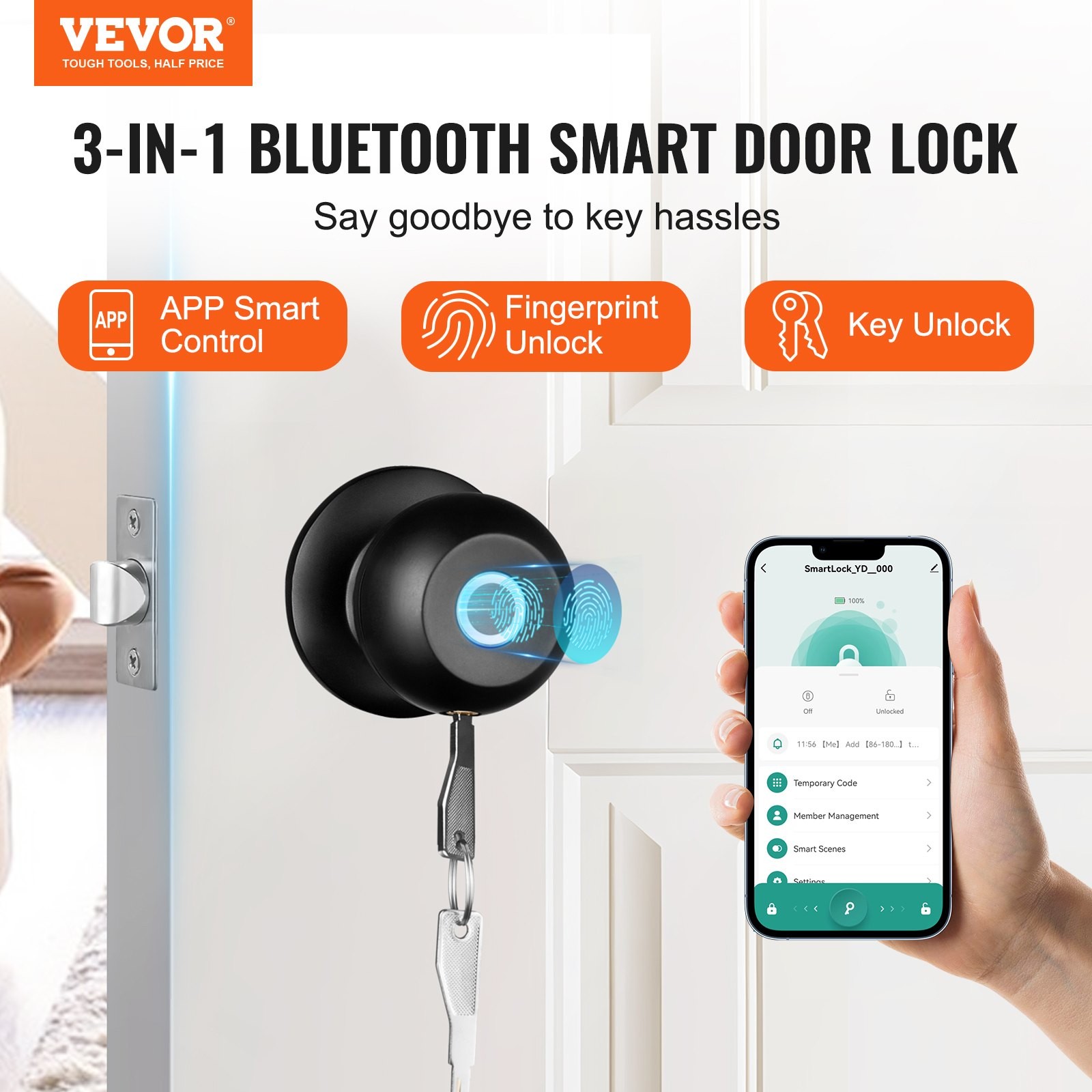 VEVOR Biometric Door Lock – Smart Fingerprint &amp; App Control