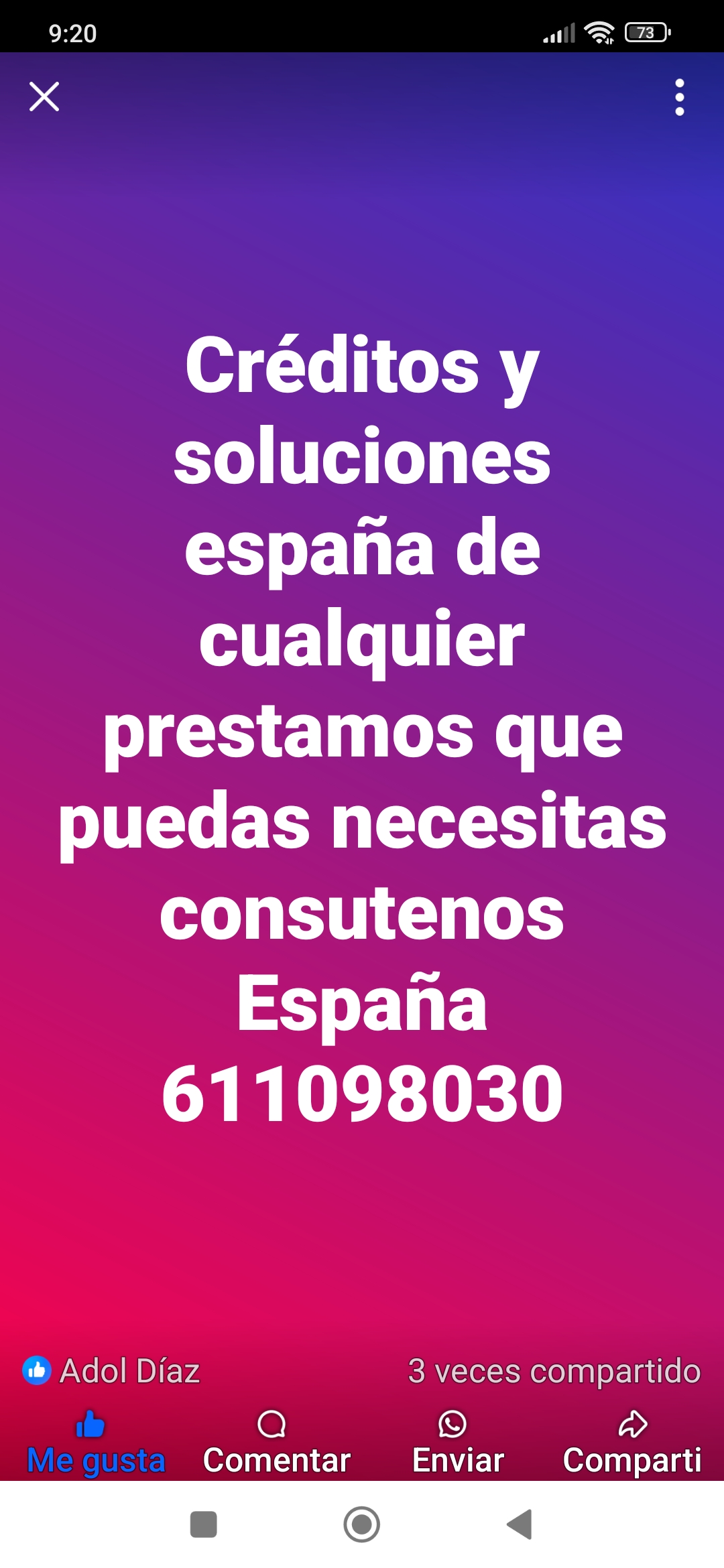 Créditos Díaz 611098030;