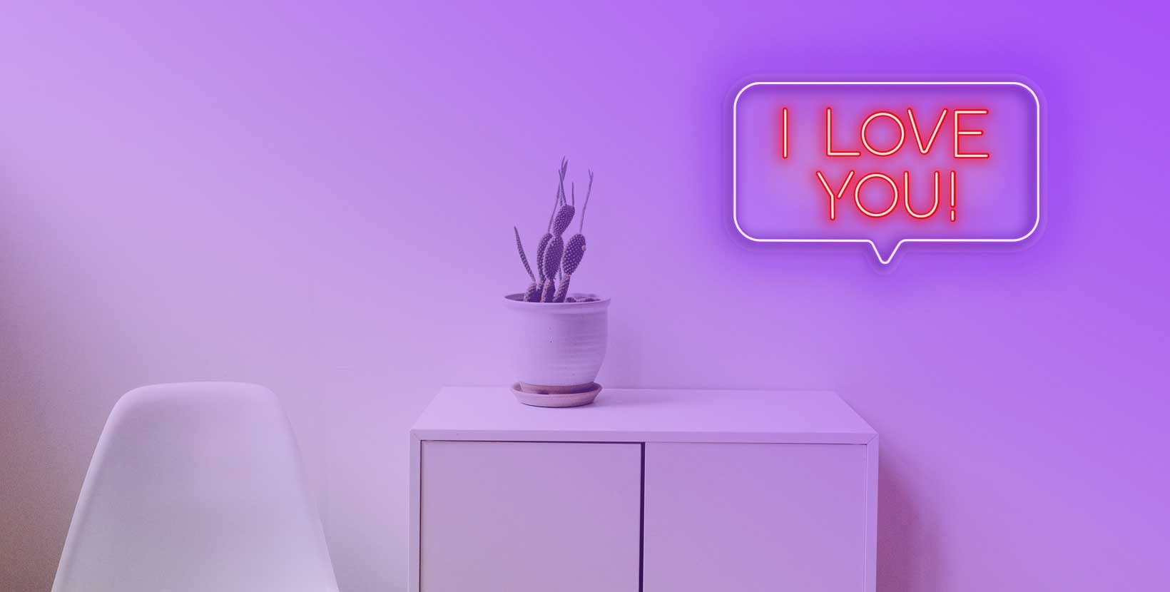 Neón letras I LOVE YOU