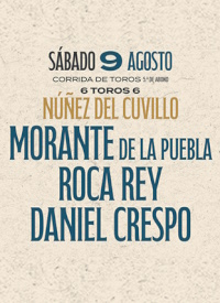 Corrida con 6 toros de Núñez del Cuvillo para Morante, Roca Rey y Daniel Crespo.