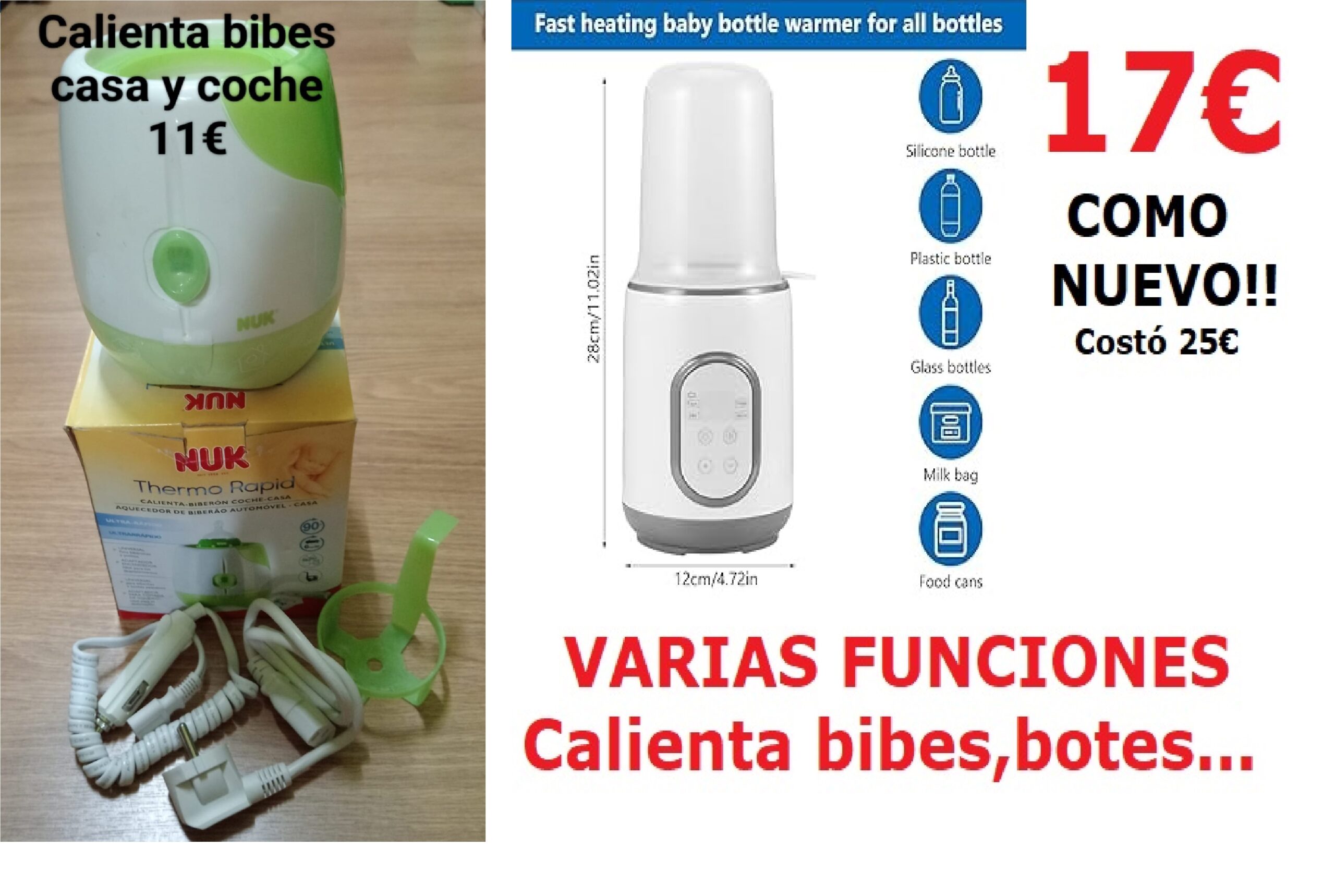 CALIENTA BIBERONES DESDE 11€ EN PUMUCKI REUS ( TGNA)