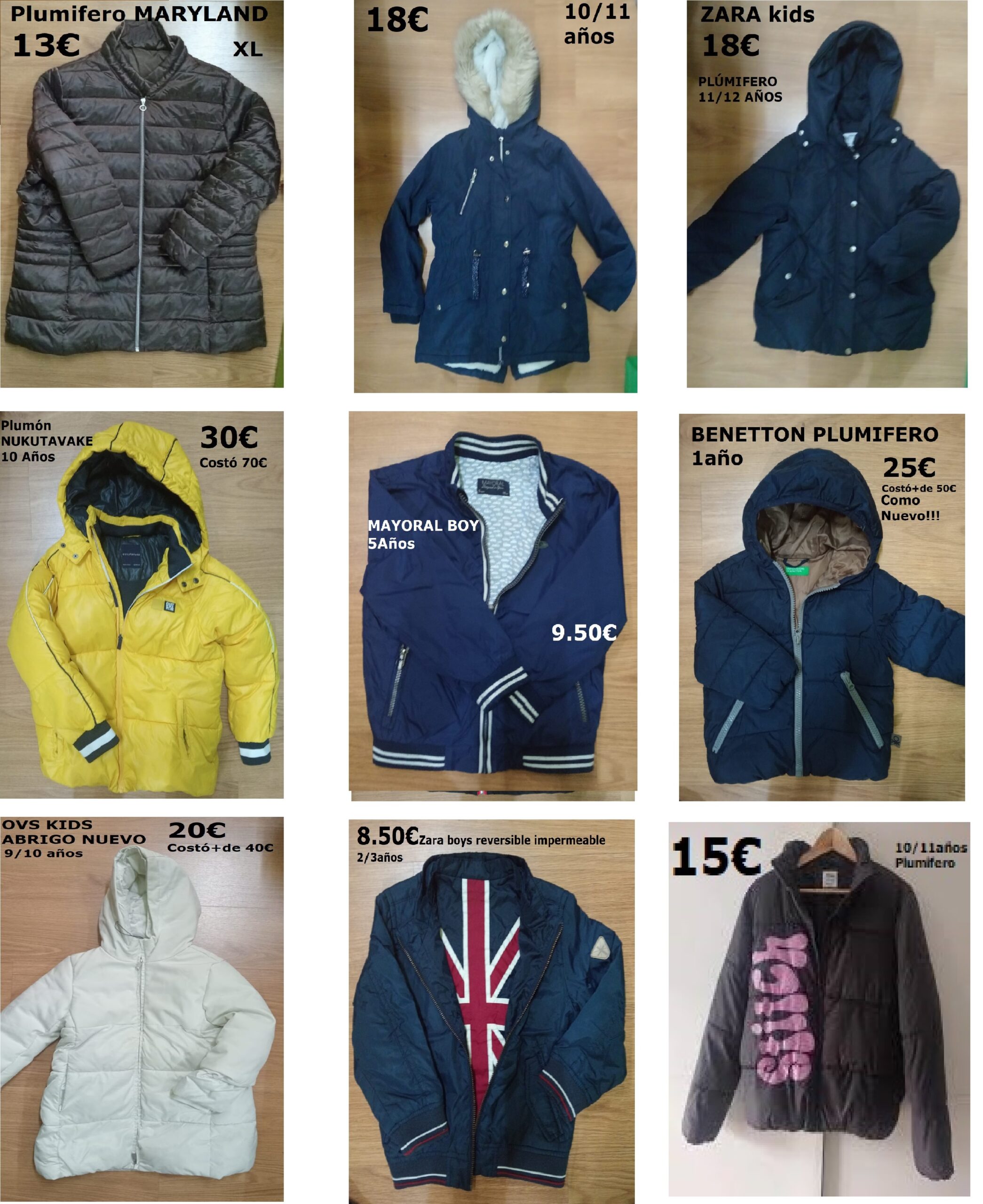 ABRIGO CHAQUETA PLUMIFERO ETC DESDE 8.50€ (20)