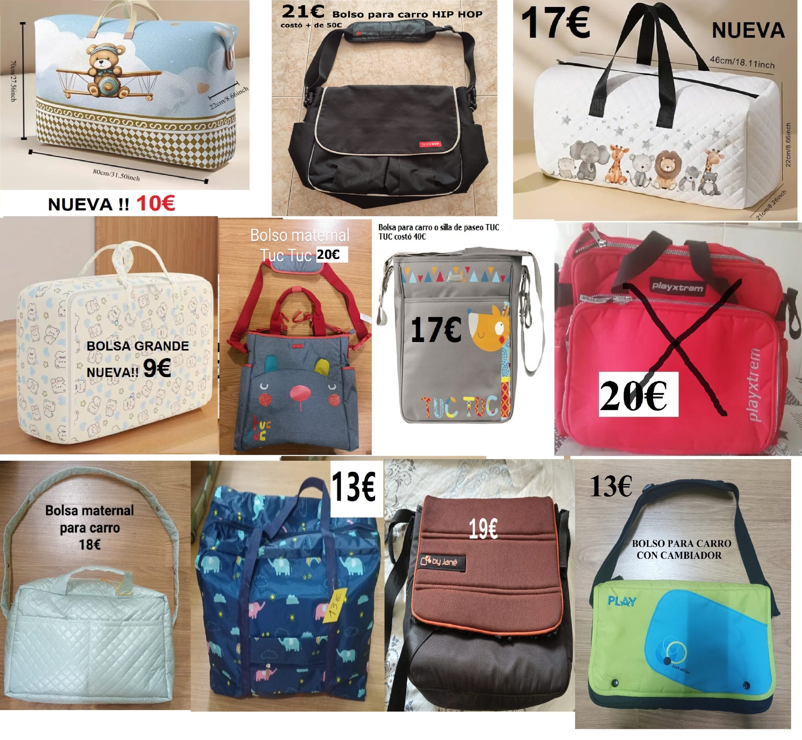 BOLSO BOLSA MATERNAL Y PARA CARRO DESDE 9€ EN PUMUCKI REUS ( TGNA)