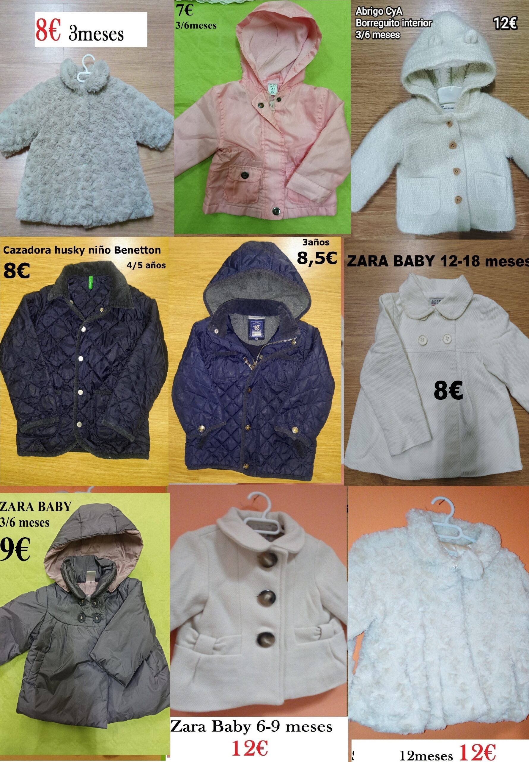 ABRIGOS CHAQUETAS BEBE Y NIÑOS DESDE 8€ (1)