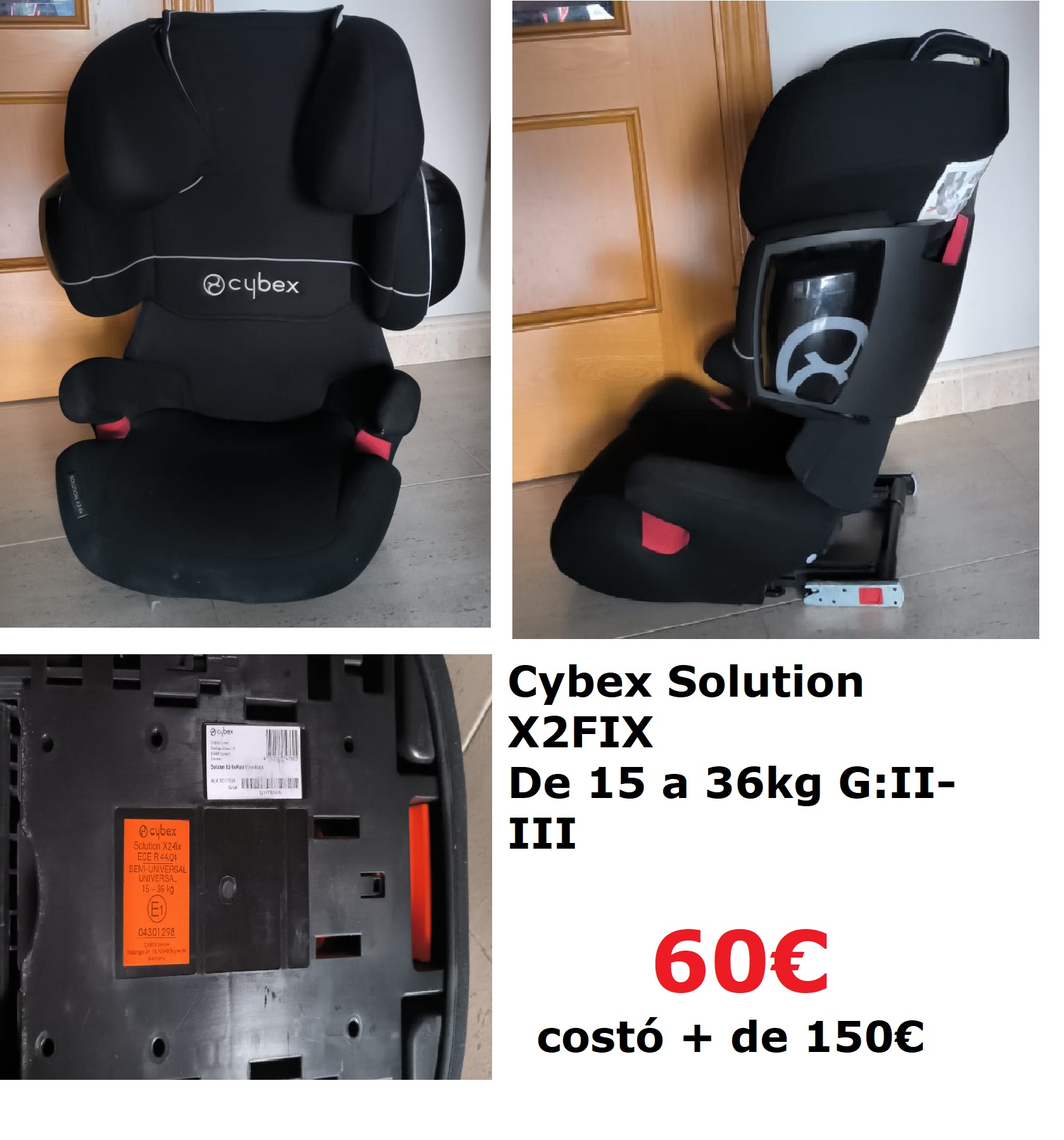 SILLA PARA COCHE CYBEX ISOFIX 60€ en PUMUCKI REUS ( TGNA)