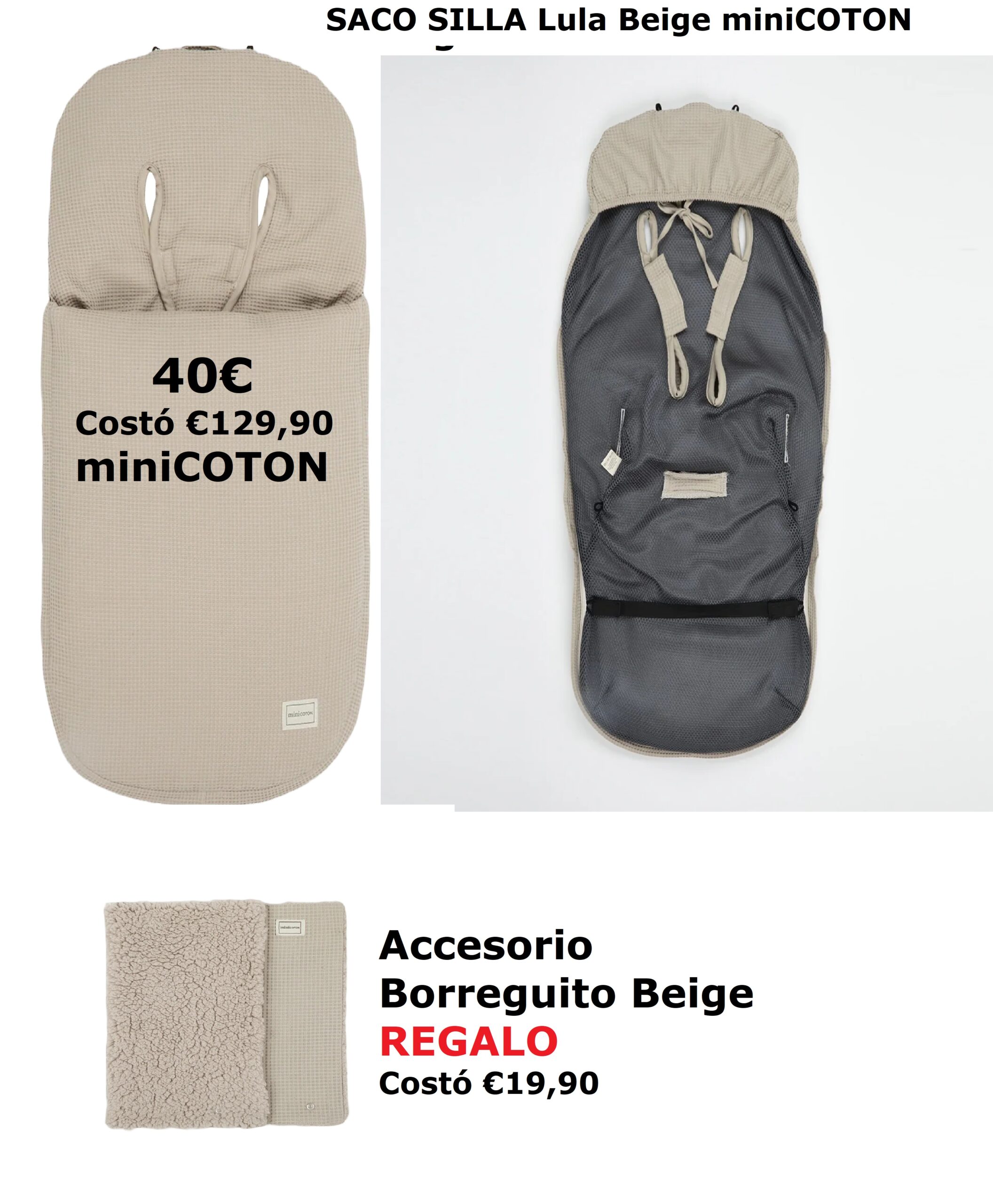 40€ SACO miniCOTTON + REGALO.(Costó 150€) en PUMUCKI REUS ( Tgna)