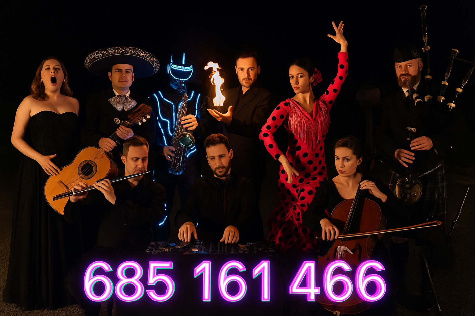 Grupos de tuna, magos, dj, flamenco, músicos, etc, para FIESTAS