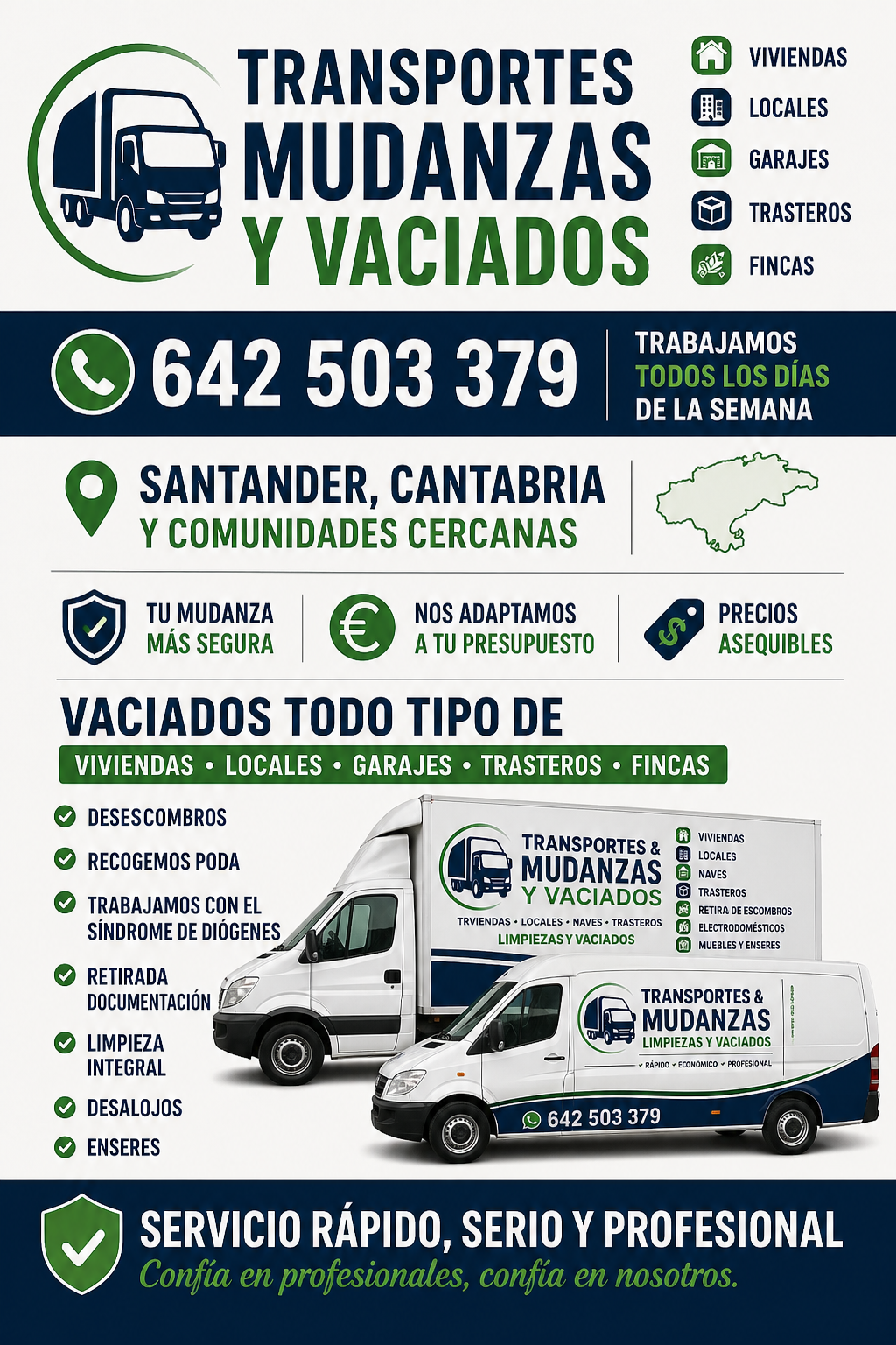 Mudanzas Porte, limpiezas vaciadas