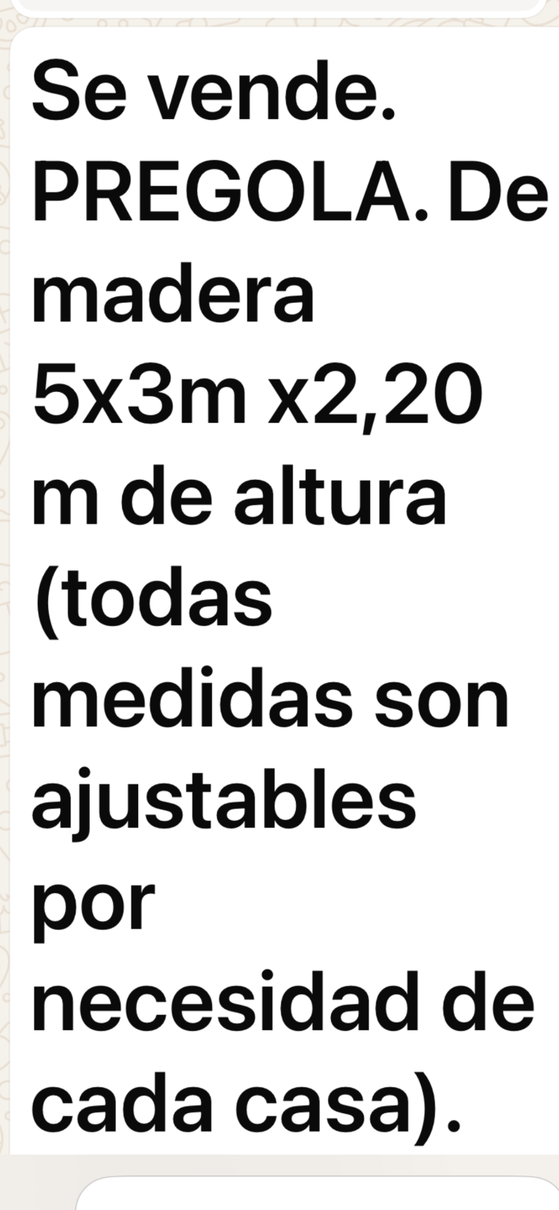 Se vende pérgola