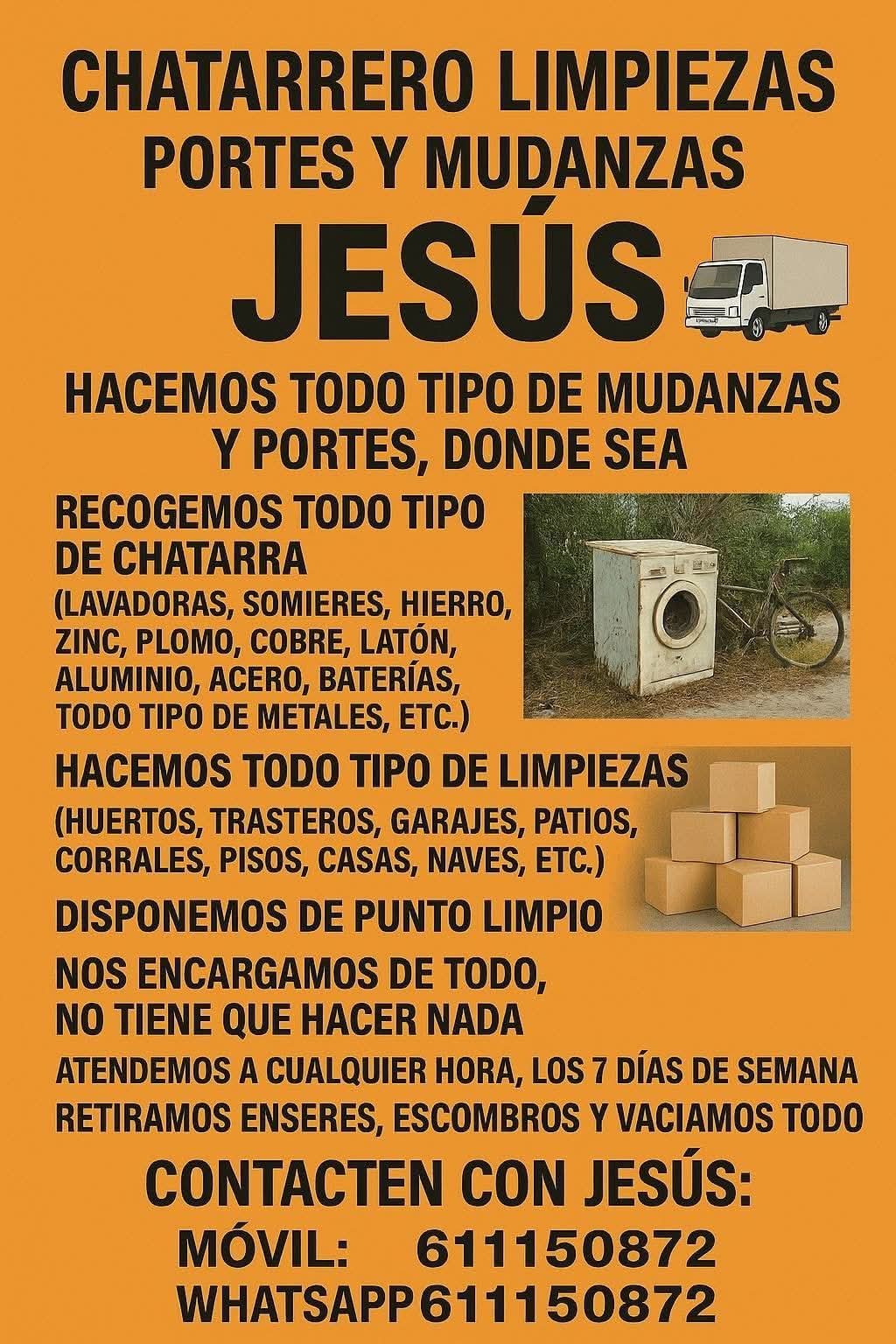 Portes mudanzas chatarrero vaciados  jesus