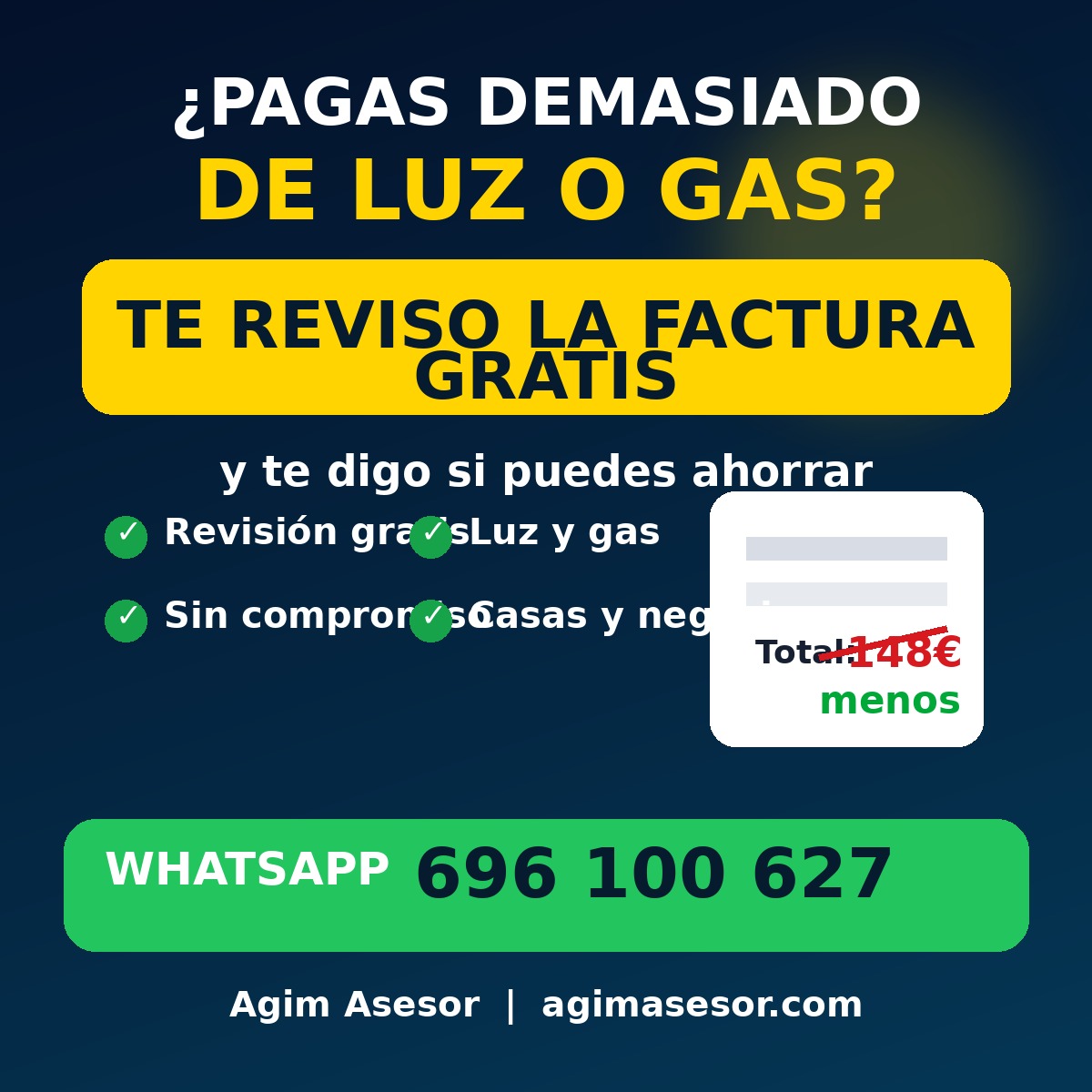 Ahorra en luz y gas con revisión gratis de factura