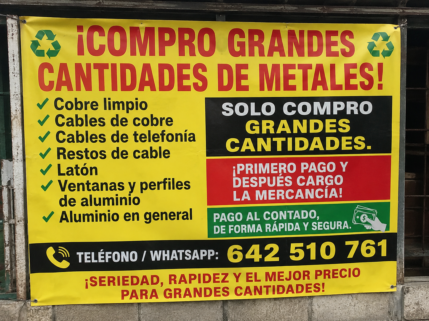  ¡¡COMPRO TODO TIPO DE METALES Y MAQUINARIA ESTROPEADA!!