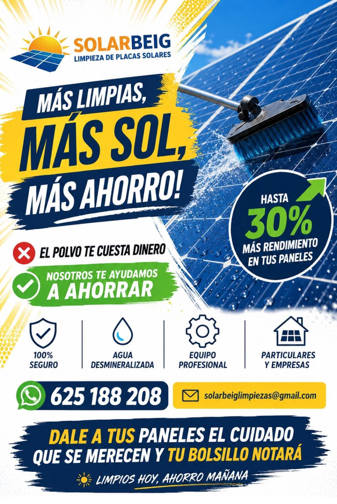 Limpieza placas solares