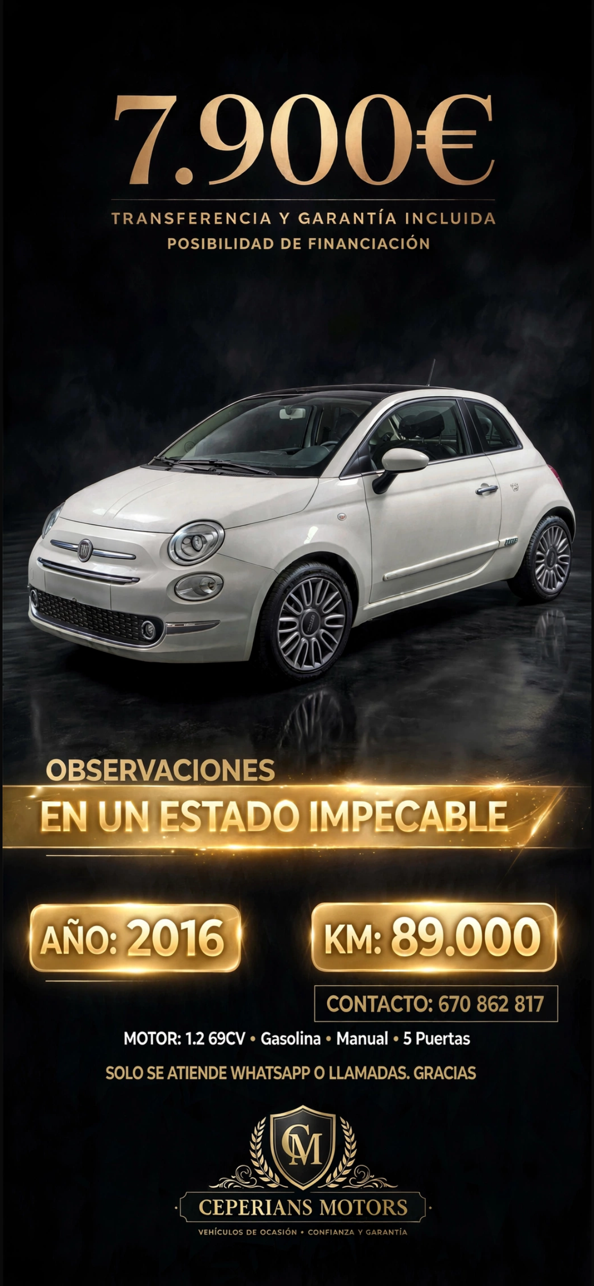 Fiat 500 lounge 2016