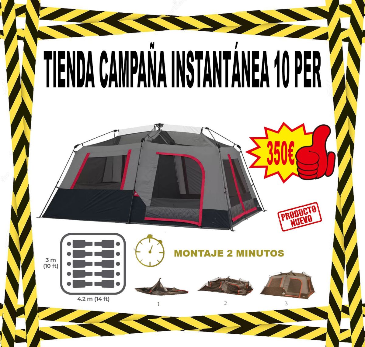TIENDA CAMPAÑA INSTANTÁNEA 10 PERS