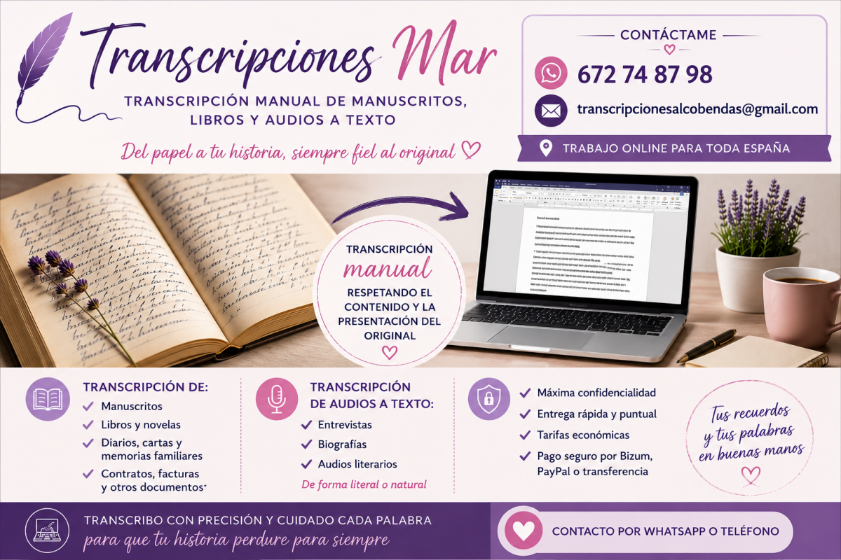 MECANOGRAFÍO TU BIOGRAFÍA, MANUSCRITOS, LIBRO, NOVELA...