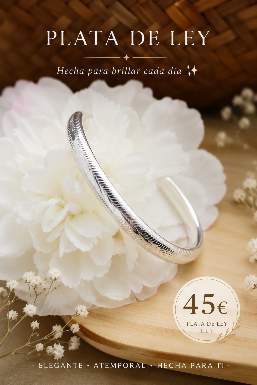 Pulsera de plata de ley