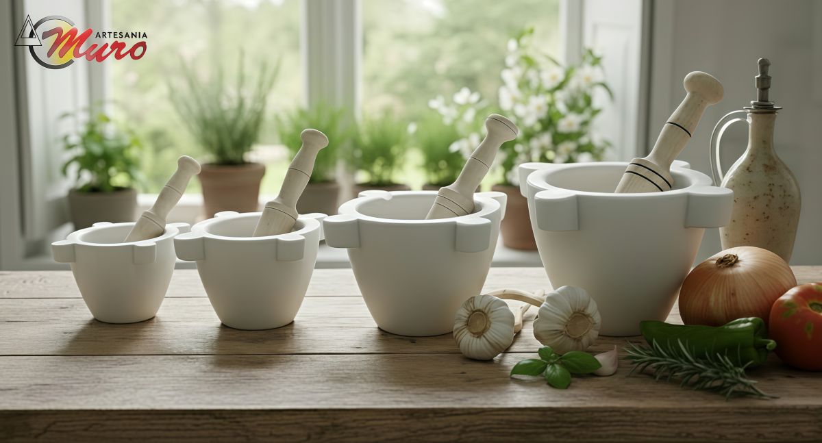 Morteros de mármol blanco Macael. Fabricante