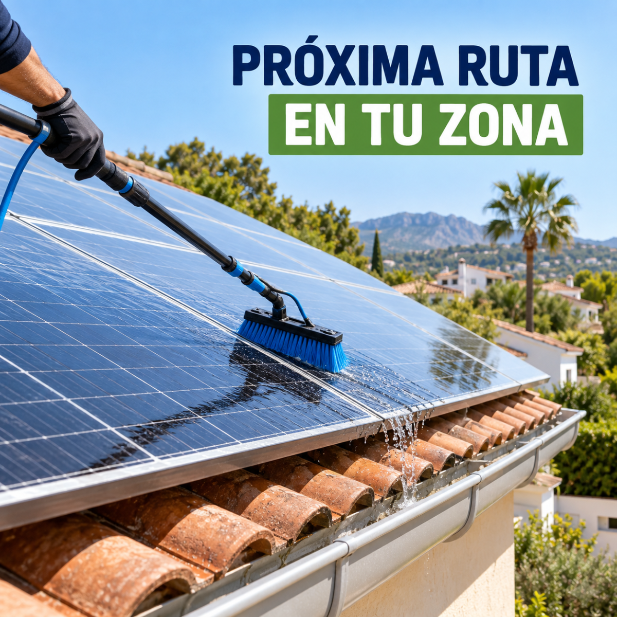Próxima ruta: limpieza de placas solares en Mijas