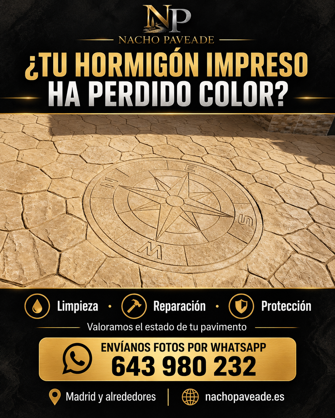 Hormigón impreso y reparación de pavimentos en Madrid