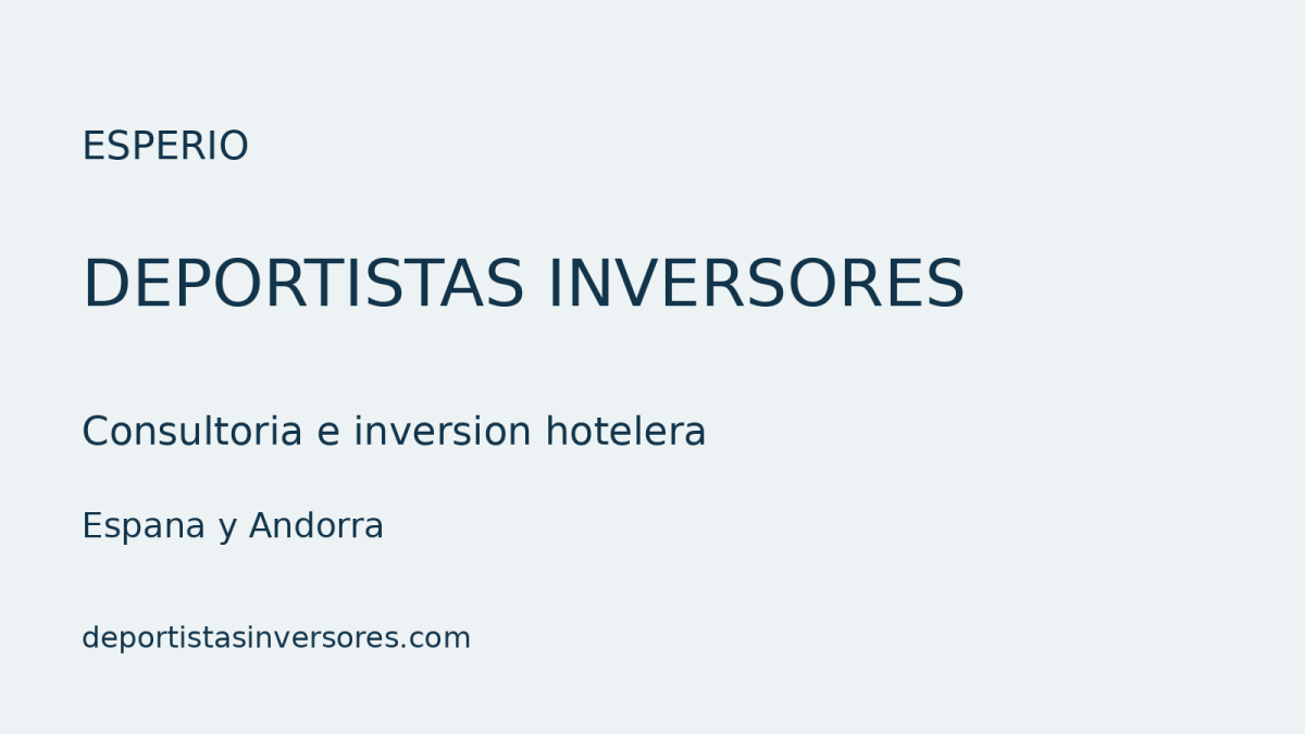 Consultoría hotelera para deportistas | ESPERIO
